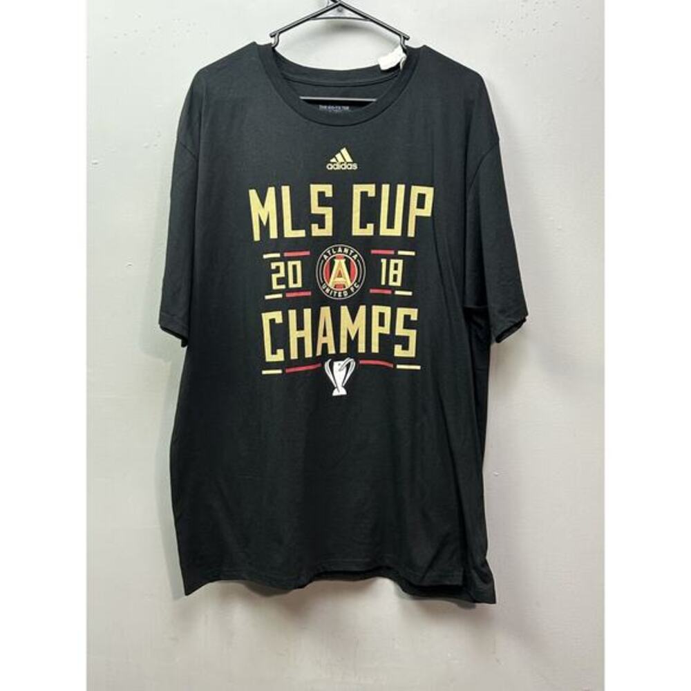 Atlanta United FC Shirt Mens XL Black MLS‎ Soccer 2018 Cup Champions Adidas Tee